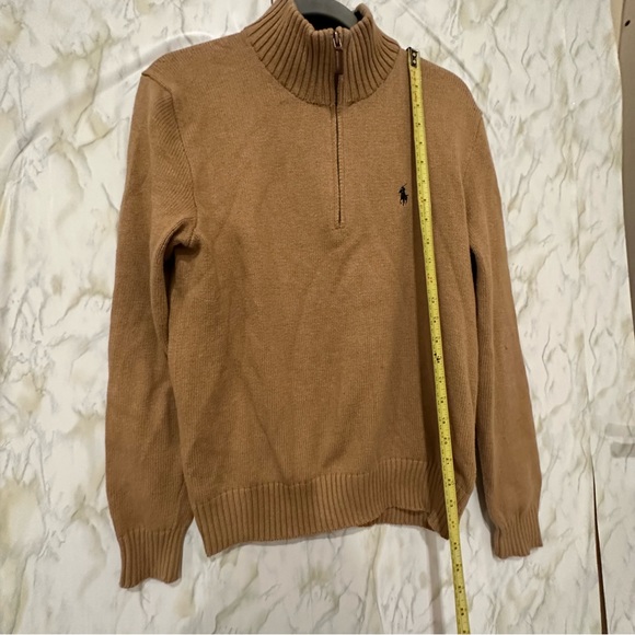 Ralph Lauren Polo small half zip knit pullover sweater brown 100% cotton men’s - Picture 5 of 7